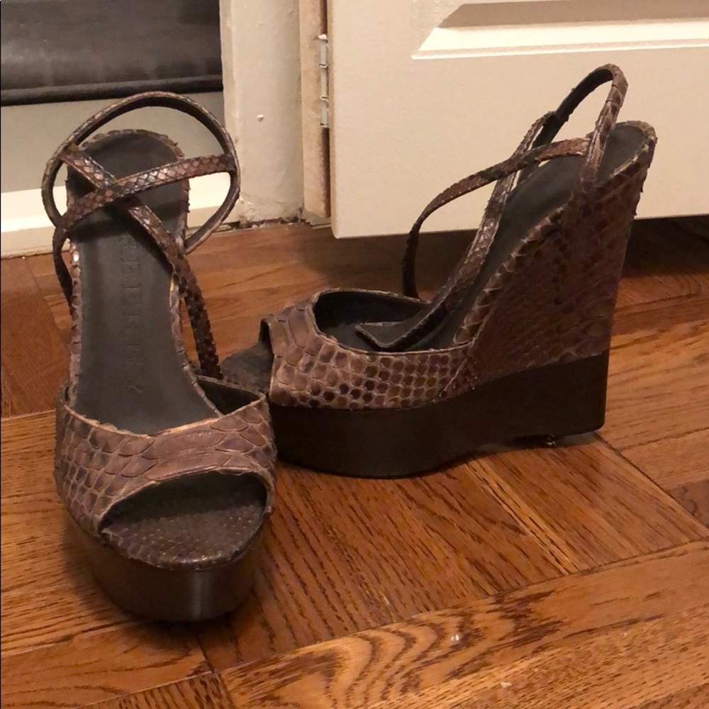 Burberry Python Platform Wedge